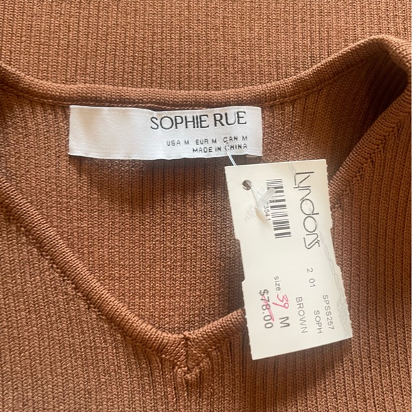 Sophie Rue- NWT Size M Brown Ribbed Tank - Picture 5 of 5